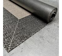 STORESDECO Alfombra vinílica de Tejido Trenzado Premium de Alta Gama. Lavable Antideslizante y extraplana. Materiales de máxima Calidad Resistentes Color Arena Negro 60x90 cm