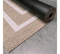 STORESDECO Alfombra vinílica de Tejido Trenzado Premium de Alta Gama. Lavable Antideslizante y extraplana. Materiales de máxima Calidad Resistentes Rectángulos Blancos 120x180 cm