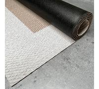 STORESDECO Alfombra vinílica de Tejido Trenzado Premium de Alta Gama. Lavable Antideslizante y extraplana. Materiales de máxima Calidad Resistentes Color Beige-Blanco 140x200 cm