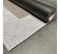 STORESDECO Alfombra vinílica de Tejido Trenzado Premium de Alta Gama. Lavable Antideslizante y extraplana. Materiales de máxima Calidad Resistentes Color Topo Blanco 80x150 cm