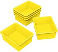 Storex Bandeja de Almacenamiento, tamaño Carta, 10 x 13 x 5 Pulgadas, Amarillo, Paquete de 5 (62526U05C)