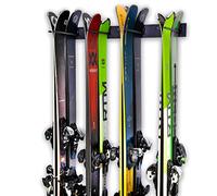 StoreYourBoard Bastidor para Guardar esquís en la Pared, Tiene Capacidad para 8 Pares, Soporte para esquís de Acero para Casas y garajes (Negro)