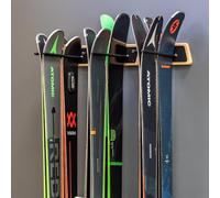 StoreYourBoard BLAT - Estante de esquís de madera, montaje en pared, 6 organizadores de esquís, madera maciza y acero, soporta 150 libras