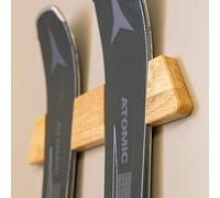 StoreYourBoard Estante minimalista de madera para esquís, soporte de exhibición de montaje en pared, madera maciza con capacidad para 50 libras