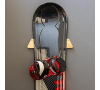 StoreYourBoard Estante minimalista de madera para snowboard, exhibición de almacenamiento de montaje en pared, tamaño ajustable, madera maciza con capacidad para 30 libras