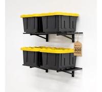 StoreYourBoard Estantes de pared para garaje, paquete de 2 - Estantería resistente de 1 x 4 pies, soporta 200 libras, con ganchos para organización