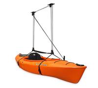 StoreYourBoard Polipasto de techo para kayak y canoa, estante de almacenamiento superior para kayaks, canoas y equipo de remo, sistema de polea resistente, soporte de techo interior, soporta 150