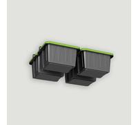 StoreYourBoard Sistema de rieles para contenedores de techo de garaje para almacenamiento de garaje, rieles deslizantes ajustables, organización y almacenamiento para 4 contenedores, color negro