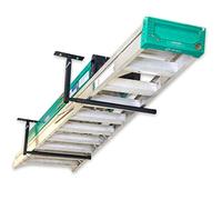 StoreYourBoard Soporte de techo ajustable, soporte de almacenamiento de garaje, escaleras plegables y de extensión, percha