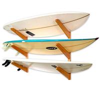 StoreYourBoard Timber Surfboard Wall Rack, Sostiene 3 tablas de surf, sistema de montaje de almacenamiento de madera para el hogar, (Natural)