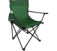 Storfisk fishing & more Silla de camping plegable con reposabrazos y soporte para bebidas, ligera y estable, color verde