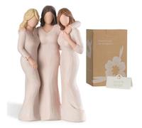 Storieme Regalos de cumpleaños de amistad para mujeres: estatua de resina de tres hermanas para decoración de estantes, regalo de cumpleaños para hermana para mejores amigas