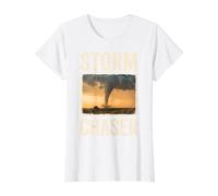 Storm Chaser Tornado Foto Meteorología Persecución del Tiempo Camiseta gráfica económica, Mujer, Blanco, XL