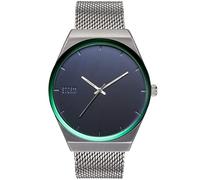 STORM CIRERO - Reloj para hombre con esfera grande y gruesa, borde de color Lazer y correa de malla gruesa ajustable, azul, pulsera