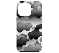 Storm Cloud Camo Monocromo Abstracto Estado de ánimo Diseño de Obra de Arte Carcasa para iPhone 13 Pro
