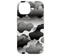 Storm Cloud Camo Monocromo Abstracto Estado de ánimo Diseño de Obra de Arte Carcasa para iPhone 14