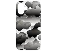 Storm Cloud Camo Monocromo Abstracto Estado de ánimo Diseño de Obra de Arte Carcasa para iPhone 16