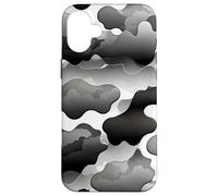 Storm Cloud Camo Monocromo Abstracto Estado de ánimo Diseño de Obra de Arte Carcasa para iPhone 16 Plus