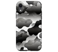 Storm Cloud Camo Monocromo Abstracto Estado de ánimo Diseño de Obra de Arte Carcasa para iPhone XR