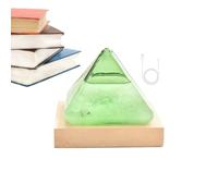 Storm Glass - Predictor meteorológico a | Estación de predicción meteorológica | Barómetro de mesa decorativo con base de madera alimentada por USB | Regalo científico para San Valentín