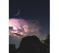 Storm of the Sky Beasts: Pterodactyl Night Flight Composition Notebook: A Thrilling 8.5 x 11" Dinosaur Notebook Featuring Flying Reptiles, Tropical Trees & a Lightning-Lit Night Sky