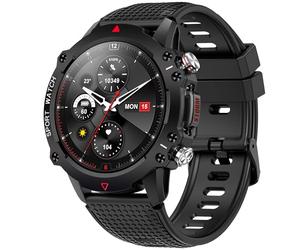 STORM Reloj inteligente S-Hero negro: con monitoreo avanzado de frecuencia cardíaca, presión arterial y oxígeno en sangre, monitoreo completo del sueño y más, perfecto para un estilo de vida activo