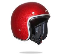 Stormer casco jet, color rojo purpurina