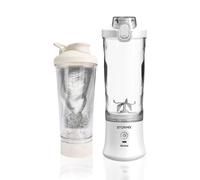 STORMIX Pack licuadora y coctelera eléctrica - Mezclador portátil de 150W - 6 cuchillas de acero inoxidable - Recargable por USB-C - Para batidos, smothies y proteínas - 600ml - Silencioso - Batería