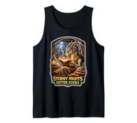 Stormy Night Cozy Dragon Reading Fantasía Criatura Camiseta sin Mangas
