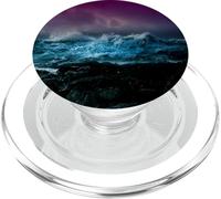 Stormy Ocean Seas Cielo Púrpura Azul Oscuro Océano Tormentoso Tierra PopSockets PopGrip para MagSafe