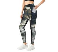 Stormy Sea Print Premium - Ropa de gimnasio para mujer, conjuntos de entrenamiento con control de abdomen, ropa de fitness, Negro, L