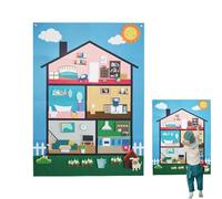 Story Board - Tablero de aprendizaje interactivo de fieltro de 40,94 pulgadas | Juego sensorial, juguete educativo preescolar para niños y niñas, desarrollo de habilidades de viaje a la escuela en