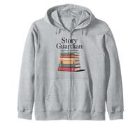 Story Guardian School Bibliotecario Libro Pila Sudadera con Capucha