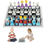 Story Time Chess - Juego De Aprendizaje Interactivo, Tablero Educativo para Niños, Kit Magnético De Madera | Juego De De Viaje Portátil, Piezas Seguras Sin Punta, Diseño Colorido De Libro De C