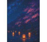 Storyboard Notebook - Sakura Lantern Night: A spacious guided storyboard templates and creative quotes for artists, filmmakers, and storytellers.