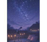Storyboard Notebook - Stargazing Rooftop Cover: Plan your scenes and take visual notes with this cosmic design notebook