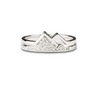 STORYJEWELLERY Anillo de montaña para mujer, anillo de plata Hill para niña, anillo de fe para mujer, regalo de cumpleaños, Navidad, anillo para mujer, 10, Piedra preciosa, Zirconia cúbica