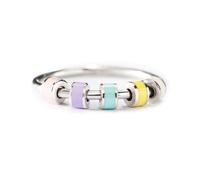 STORYJEWELLERY Anillos Fidget para mujeres, anillo de miedo para niñas, anillo spinner para mujeres, anillos de plata esmaltados, anillos inquietos para ansiedad para mujeres, regalos para mujeres, 7