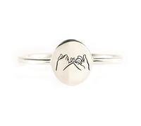 STORYJEWELLERY Pinky - Anillo de promesa para amigos, anillo de amistad de plata de ley 925 para mejores amigos, anillo de paseo o muere, anillo de declaración de mejores amigas, anillo de hermanas