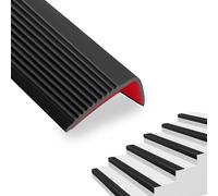 Storystore Perfil de borde de escalera autoadhesivo, 12 m de escaleras antideslizante, perfil flexible de vinilo para bordes de escaleras, antideslizante para exteriores e interiores