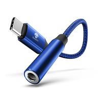 Stouchi Adaptador USB C a jack, USB tipo C a adaptador de auriculares de 3,5 mm Aux Audio Dongle,Hi Res DAC Chip,Compatible con Samsung Galaxy S23 S22 S21 Ultra Note 20 S10,Pixel 7,Huawei P60 Azul 1