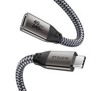 Stouchi Cable de extensión USB 4 de 40 Gbps 1M, extensor de extensión USB C de carga rápida de 240 W, cable macho a hembra tipo C de 8 K a 60 Hz compatible con Thunderbolt 4, MacBook, iPhone 17/16