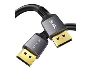 Stouchi Cable DisplayPort 1.4 7M【CL3 para montaje en pared】 Cable DP1.4 8K@60Hz HBR3 4K@60 Hz/144 Hz/120 Hz, 5K@60 Hz, 2K@165Hz/240Hz FreeSync G-Sync HDR10 para Monitor de juego