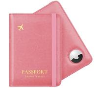 Stouchi Funda para pasaporte, funda para pasaporte de vacunación, funda para pasaporte, piel sintética, funda protectora para hombre y mujer, cartilla de vacunación, documentos de viaje, regalo, rosa