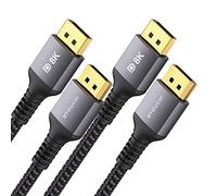 Stouchi Paquete de 2 cables DisplayPort 1.4 240Hz 2M/ .6FT DP1.4 Soporte 8K@60Hz 4K@60Hz /144Hz/120Hz 5K@60Hz/120hz 2K@165H/240Hz FreeSync G-Sync 32.4Gbps HDR10 Display Port Cable para monitor