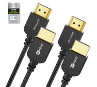Stouchi Ultra Thin HDMI 2.1 Cable 8K 1M,Hyper Slim HDMI 2.1 Cable,Cable HDMI 8K Flexible,Soporta 10K 8K120 4K120 144Hz,eARC HDR10 4:4:4 HDCP 2.2 y 2.3 Dolby Compatible con PS5/Xbox/LG, 2Paquete