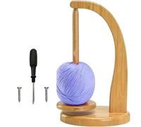 STOUCLA Devanadora de Lana, bobinadora de Hilo giratoria con Soporte magnético para carretes, Accesorios de Tejido, Soporte para carretes de Hilo (Madera)