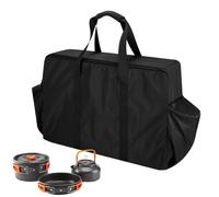 Stove Carry Bag, Portable Protective BBQ Tool Storage, Outdoor Gear Organizer, Grill Utensil Carrier, Small Tank Accessories, Foldable for Barbecue, Black, 500g, 69x21x43cm