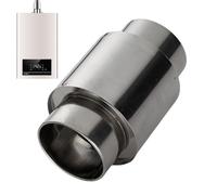 Stove Chimney Pipe, Stainless Steel Tube Connector with Check Valve, Anti-Backflow Adapter for Water Heater Kitchen Stove Exhaust Ventilation System, Silver, 12,8 x 6 x 6 cm