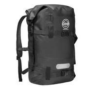 STOVER Mochila impermeable de 40 L para kayak, bolsa flotante resistente con cierre enrollable con bolsillo frontal y tira reflectante para actividades acuáticas al aire libre (negro)